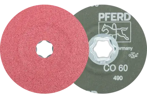 COMBICLICK ceramic oxide grain fibre disc dia. 115 mm CO60 for high stock removal on steel 1