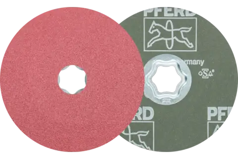 COMBICLICK ceramic oxide grain fibre disc dia. 115 mm CO80 for high stock removal on steel 1
