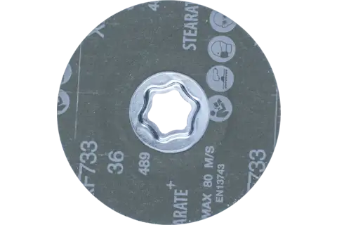 COMBICLICK ceramic oxide grain fibre disc dia. 115 mm CO-ALU36 for soft non-ferrous metals 3