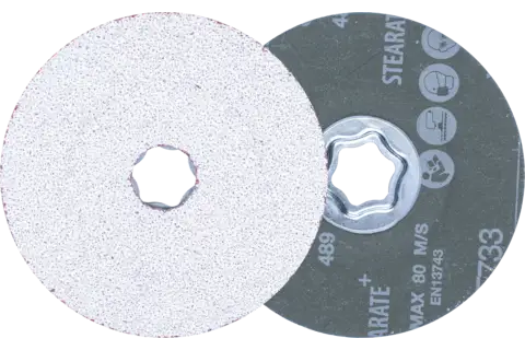 Disco in fibra granulo ceramico COMBICLICK Ø 115 mm CO-ALU36 per metalli non ferrosi teneri 1