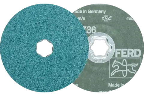 Disque en fibres à grain zircon COMBICLICK Ø 115 mm Z36 pour enlèvement de matière important sur acier 1