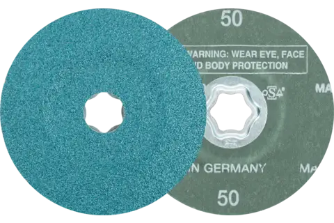 COMBICLICK Zirkon fibre disc dia. 115 mm Z50 for high stock removal on steel 1