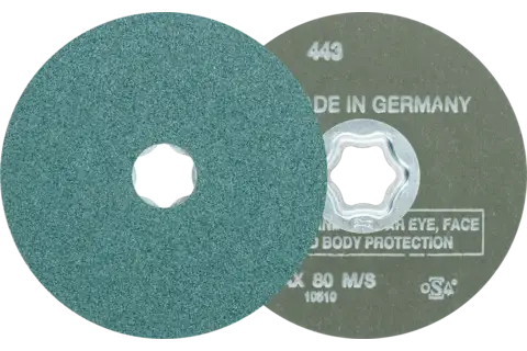 Disco in fibra zircone COMBICLICK Ø 115 mm Z60 per asportazione elevata su acciaio 1