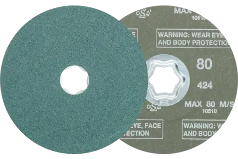 COMBICLICK Zirkon fibre disc dia. 115 mm Z80 for high stock removal on steel 1