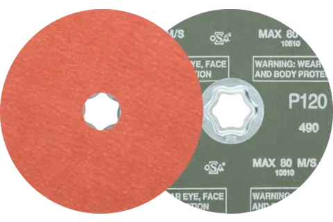 Disco in fibra corindone COMBICLICK Ø 125 mm A-COOL120 per acciaio inox 1
