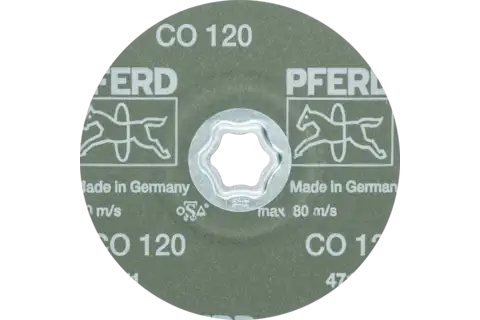Disco in fibra granulo ceramico COMBICLICK Ø 125 mm CO120 per asportazione elevata su acciaio 3
