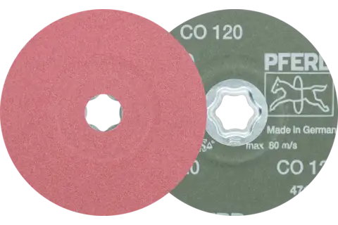 COMBICLICK ceramic oxide grain fibre disc dia. 125 mm CO120 for high stock removal on steel 1