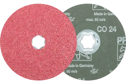 Disco in fibra granulo ceramico COMBICLICK Ø 125 mm CO24 per asportazione elevata su acciaio 1