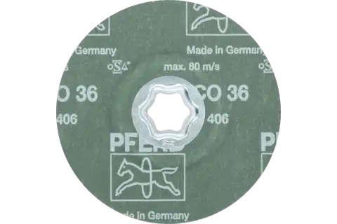 COMBICLICK ceramic oxide grain fibre disc dia. 125 mm CO36 for high stock removal on steel 3