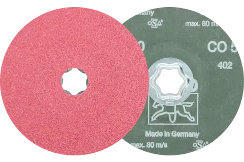COMBICLICK ceramic oxide grain fibre disc dia. 125 mm CO50 for high stock removal on steel 1