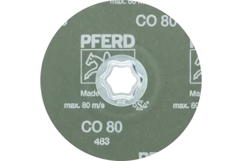 Disco in fibra granulo ceramico COMBICLICK Ø 125 mm CO80 per asportazione elevata su acciaio 3