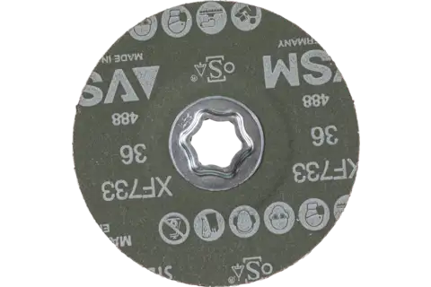COMBICLICK ceramic oxide grain fibre disc dia. 125 mm CO-ALU36 for soft non-ferrous metals 3