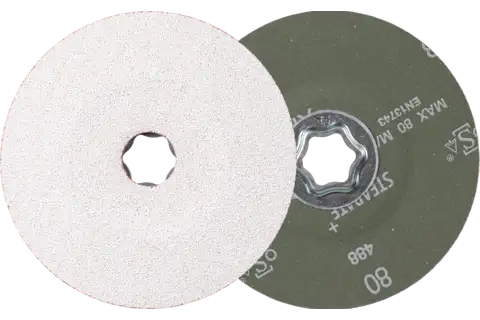 COMBICLICK ceramic oxide grain fibre disc dia. 125 mm CO-ALU80 for soft non-ferrous metals 1