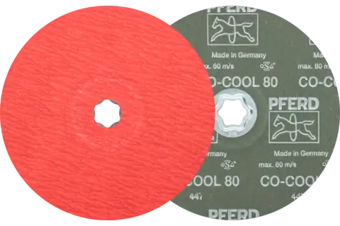 Disco in fibra granulo ceramico COMBICLICK Ø 180 mm CO-COOL80 per acciaio inox 1