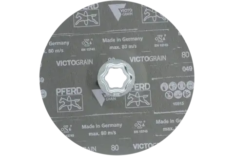 Çelik ve paslanmaz çelik için COMBICLICK fiber disk çap 180 mm VICTOGRAIN-COOL80 3