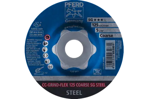 CC-GRIND FLEX taşlama diski 125x22.23 mm COARSE Performans Serisi SG STEEL çelik için 2