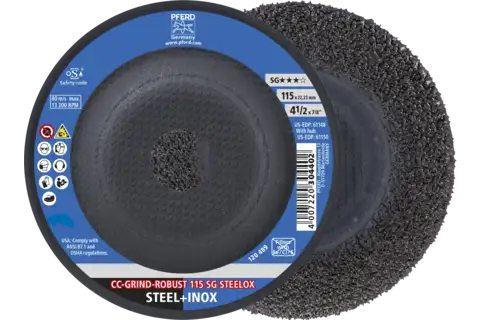 CC-GRIND ROBUST grinding disc 115x22.23 mm Performance Line SG STEELOX for steel/stainless steel 1