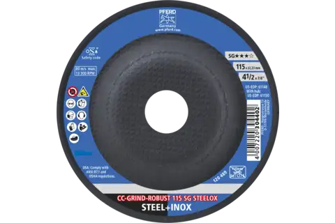 CC-GRIND ROBUST grinding disc 115x22.23 mm Performance Line SG STEELOX for steel/stainless steel 2