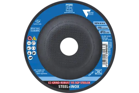 CC-GRIND ROBUST grinding disc 115x22.23 mm Special Line SGP STEELOX for steel/stainless steel 2