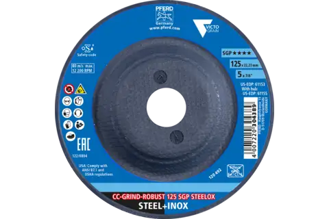 CC-GRIND ROBUST grinding disc 125x22.23 mm Special Line SGP STEELOX for steel/stainless steel 3