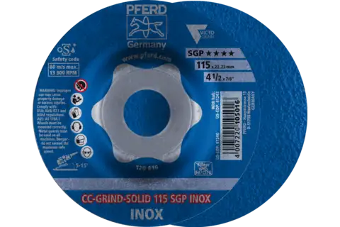 CC-GRIND SOLID slijpschijf 115x22,23 mm COARSE speciale serie SGP INOX voor edelstaal 1