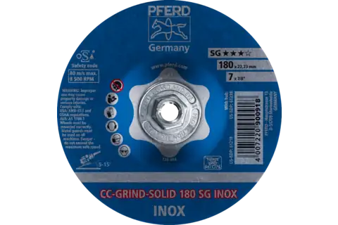 Grinding disc, CC-GRIND®-SOLID, 7" x 5/8-11, SG INOX, Ceramic 1