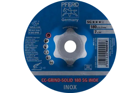 Disco abrasivo CC-GRIND SOLID 180x22,23 mm COARSE linea specialistica SG INOX per acciaio inossidabile 2