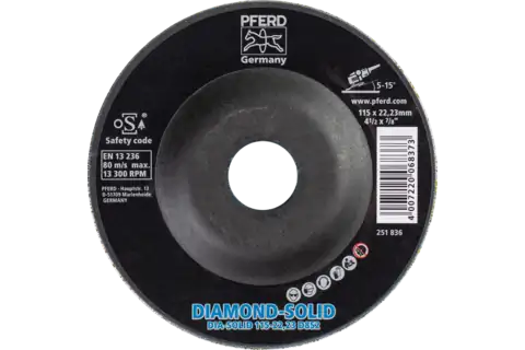 CC-GRIND SOLID DIAMOND 115x22,23 mm D852 (molto grossolano) per la lavorazione di materiali duri 2