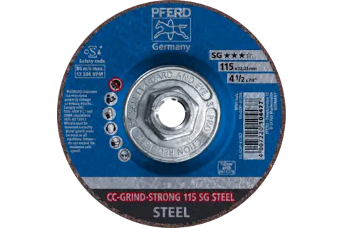 Grinding disc, CC-GRIND®-STRONG, 4-1/2" x 5/8-11, SG STEEL, Ceramic 1