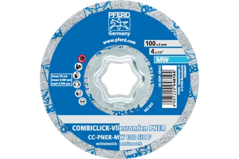 COMBICLICK pressed non-woven disc CC PNER dia. 100mm medium-soft SIC fine for finishing 3