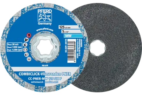 COMBICLICK pressed non-woven disc CC PNER dia. 125 mm medium-soft SIC fine for finishing 1