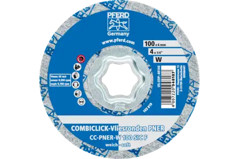 COMBICLICK pressed non-woven disc CC PNER dia. 100mm soft SIC fine for finishing 3
