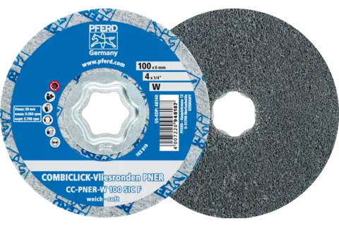 COMBICLICK pressed non-woven disc CC PNER dia. 100mm soft SIC fine for finishing 1