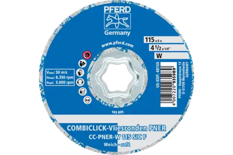 COMBICLICK pressed non-woven disc CC PNER dia. 115 mm soft SIC fine for finishing 3