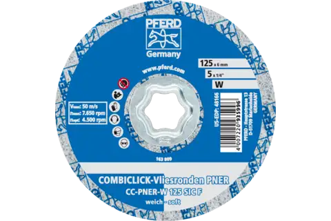 COMBICLICK pressed non-woven disc CC PNER dia. 125 mm soft SIC fine for finishing 3