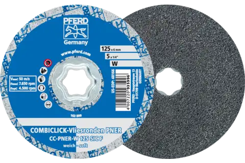 COMBICLICK pressed non-woven disc CC PNER dia. 125 mm soft SIC fine for finishing 1