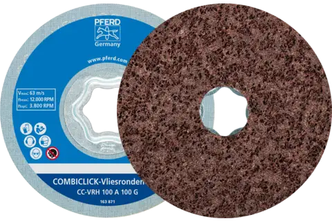 COMBICLICK hard non-woven disc CC dia. 100 mm A100G for fine grinding and finishing with an angle grinder 1