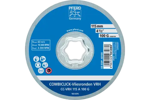 COMBICLICK harte Vliesronde CC Ø 115 mm A100G für Feinschliff und Finish mit Winkelschleifer 3
