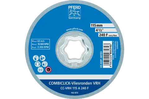 COMBICLICK harte Vliesronde CC Ø 115 mm A240F für Feinschliff und Finish mit Winkelschleifer 3