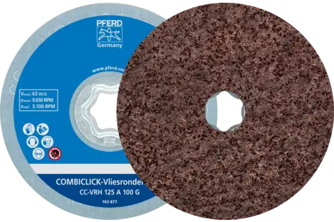 COMBICLICK hard non-woven disc CC dia. 125 mm A100G for fine grinding and finishing with an angle grinder (2) 1