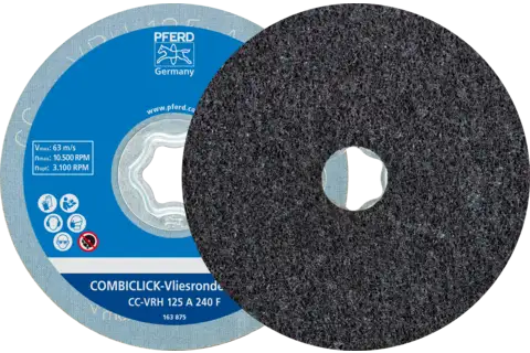 COMBICLICK hard non-woven disc CC dia. 125 mm A240F for fine grinding and finishing with an angle grinder