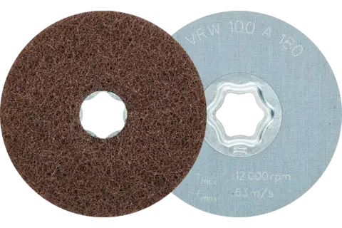 Disco de vellón blando COMBICLICK CC Ø 100 mm A180, para limpieza y satinado con amoladora angular 1