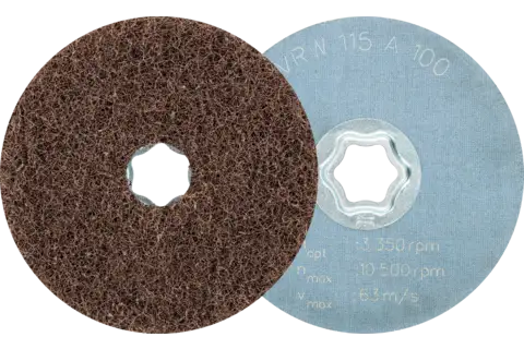 COMBICLICK soft non-woven disc CC dia. 115 mm A100 for cleaning and satin finishing with an angle grinder