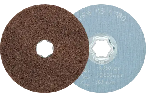COMBICLICK soft non-woven disc CC dia. 115 mm A180 for cleaning and satin finishing with an angle grinder