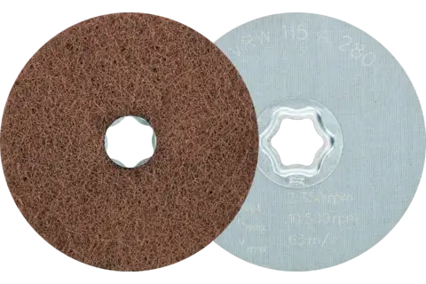 COMBICLICK soft non-woven disc CC dia. 115 mm A280 for cleaning and satin finishing with an angle grinder