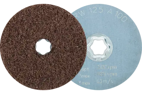 COMBICLICK soft non-woven disc CC dia. 125 mm A100 for cleaning and satin finishing with an angle grinder
