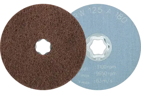 COMBICLICK soft non-woven disc CC dia. 125 mm A180 for cleaning and satin finishing with an angle grinder 1