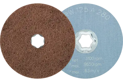 COMBICLICK soft non-woven disc CC dia. 125 mm A280 for cleaning and satin finishing with an angle grinder