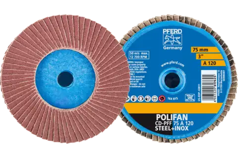 Mini-POLIFAN à grain corindon COMBIDISC CD Ø 75 mm A120 pour applications universelles 1