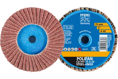 Mini-POLIFAN à grain corindon COMBIDISC CD Ø 75 mm A40 pour applications universelles 1